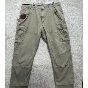 Wrangler Pants Men's 40x30 Brown Biggs Workwear Cargo Pocket Straight Leg Casual